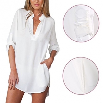 Casual Damen Bluse Shirt Schluppenbluse - 7