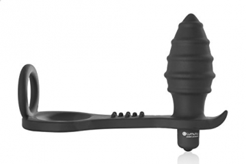 Deluxe Analplug Lumunu Heckschraube, Analvibrator mit integriertem Penisring und Hodenschlaufe - 1