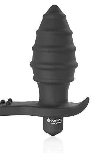 Deluxe Analplug Lumunu Heckschraube, Analvibrator mit integriertem Penisring und Hodenschlaufe - 4