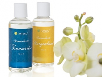 Deluxe Massageöl Geschenkset (2x100ml) Lumunu Sinnesduett, für entspannenden Massagegenuss - 2
