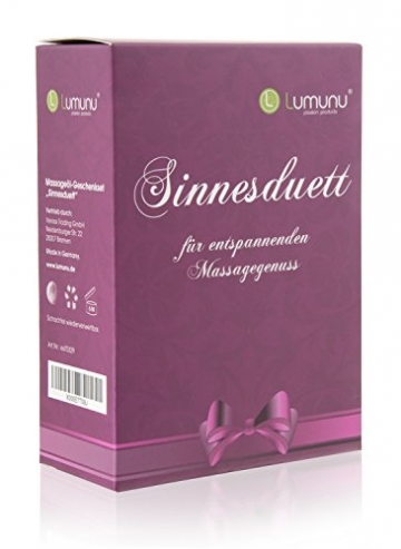 Deluxe Massageöl Geschenkset (2x100ml) Lumunu Sinnesduett, für entspannenden Massagegenuss - 6