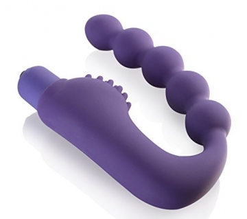 Deluxe Silikon Analvibrator Bad Boy mit Kugelkette & 5 Vibrationen, Perenium Prostata Massage - 2