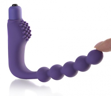 Deluxe Silikon Analvibrator Bad Boy mit Kugelkette & 5 Vibrationen, Perenium Prostata Massage - 4