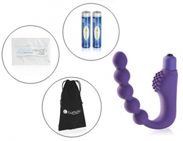 Deluxe Silikon Analvibrator Bad Boy mit Kugelkette & 5 Vibrationen, Perenium Prostata Massage - 6