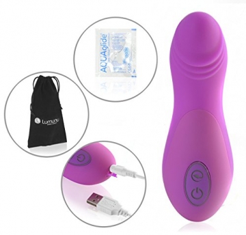 Deluxe Silikon Vibrator für Sie, kleiner Lümmel Aufliegevibrator mit 10 Programmen, Akkutechnik - 6