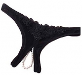 Demarkt Damen Sexy Unterhose Unterwäscher Slip Reizwäsche Mit Perlen in Schwarz - 1