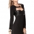 FINEJO Damen Langarm Bodycon Party Cut Off Casual Ballkleid Kleid - 3