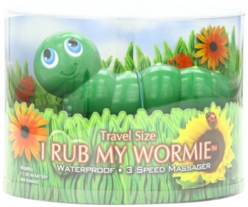 I rub my Wormie - Aufliegevibrator Bade Wurm - Green mini / grün - in Klarsichtbox - Travel Size - ca. 12 cm lang - 1