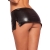 iEFiEL Damen Wetlook Mini Rock Lack Leder Look Dessous mit G-String Shorts Unterwäsche - 1