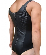 Lederbody Herren catsuit Reißverschluss durchgängig L XL XXL ECHTES LEDER Anzug 48 50 52 (XXL) - 1