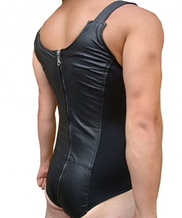Lederbody Herren catsuit Reißverschluss durchgängig L XL XXL ECHTES LEDER Anzug 48 50 52 (XXL) - 1