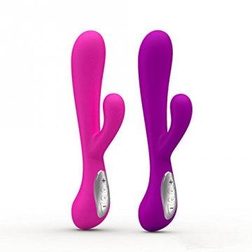 LuxuryToys Amy wasserdichter Silikon Rabbit Vibrator mit Voice Control Funktion (Klitoris Stimulation, G Punkt Vibrator, Aufladbar, über 40 Einstellungsmöglichkeiten) (Pink) - 2