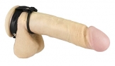 Luxus Nappa Leder Penisband mit Gummi Cockring Ø35mm - 1