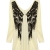 Minetom Damen Sexy V-Aussichnitt Angel Wing Engel Flügel Bluse Pullover Pulli Langarm T-shirt Tops Bluse ( DE 42 ) - 3