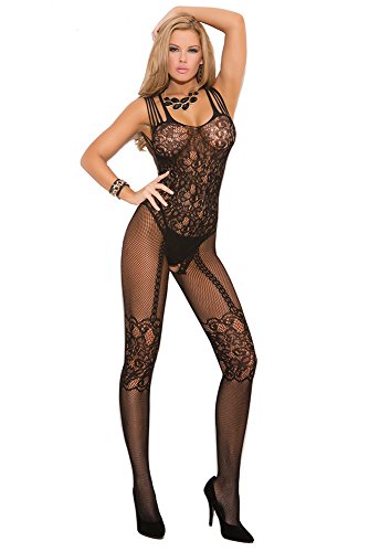 Redstar Sexy Schwarze Netzstrümpfe Ouvert Bodystocking Sexy Dessous 36 - 42 - 1