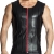 Schwarzes Herren Muskel Shirt aus wetlook Material dehnbar mit Reißverschluss Männder Dessous Hemd XXL - 1