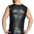 Schwarzes Herren Muskel Shirt aus wetlook Material dehnbar mit Reißverschluss Männder Dessous Hemd XXL - 2