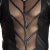 Schwarzes Herren Shirt teiltransparent aus wetlook Material und Tüll Männer Dessous Shirt L - 2