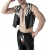 Sexy Männer Dessous Cowboy-Set aus Tanga, Weste und Hose aus Kunstleder in zebra weich elastisch Karneval Verkleidung Kostüm Größe: L/XL - 1