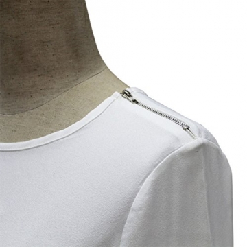 Sitengle Damen Langarmshirt Kleider Casual Oberteile Bluse Rundhals Langarm Frauen T-Shirt Tops Faltenkleid Mini Kleid - 4