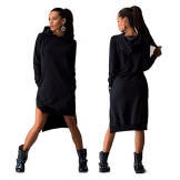 Tonsee Tonsee 2015 Winter Herbst Frauen Kleid Vintage elegante Sport Kleider Sexy Long Sleeve Taschen Womens Sweatshirt Plus Größe (Asian S, schwarz) - 1