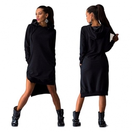 Tonsee Tonsee 2015 Winter Herbst Frauen Kleid Vintage elegante Sport Kleider Sexy Long Sleeve Taschen Womens Sweatshirt Plus Größe (Asian S, schwarz) - 1